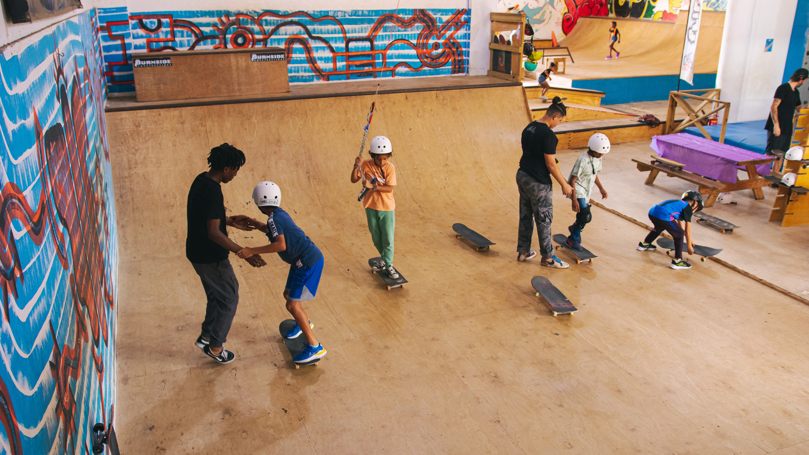 Teenage Boy In Skateboard Park